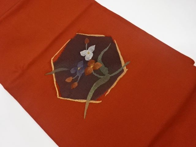 JAPANESE KIMONO / VINTAGE NAGOYA OBI / WOVEN FLOWERS